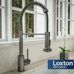 Karran Loxton 1.8 GPM Single Lever Handle Lead-free Brass ADA Touchless Kitchen Faucet, Pull-Down, Gunmetal Grey, KKF228GG
