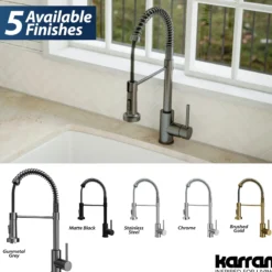Karran Loxton 1.8 GPM Single Lever Handle Lead-free Brass ADA Touchless Kitchen Faucet, Pull-Down, Gunmetal Grey, KKF228GG