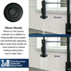 Karran Loxton 1.8 GPM Single Lever Handle Lead-free Brass ADA Touchless Kitchen Faucet, Pull-Down, Matte Black, KKF228MB