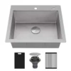 Karran Matrix 25" Drop In/Topmount Stainless Steel Workstation Kitchen Sink with Accessories, 16 Gauge, HST2522SBSS