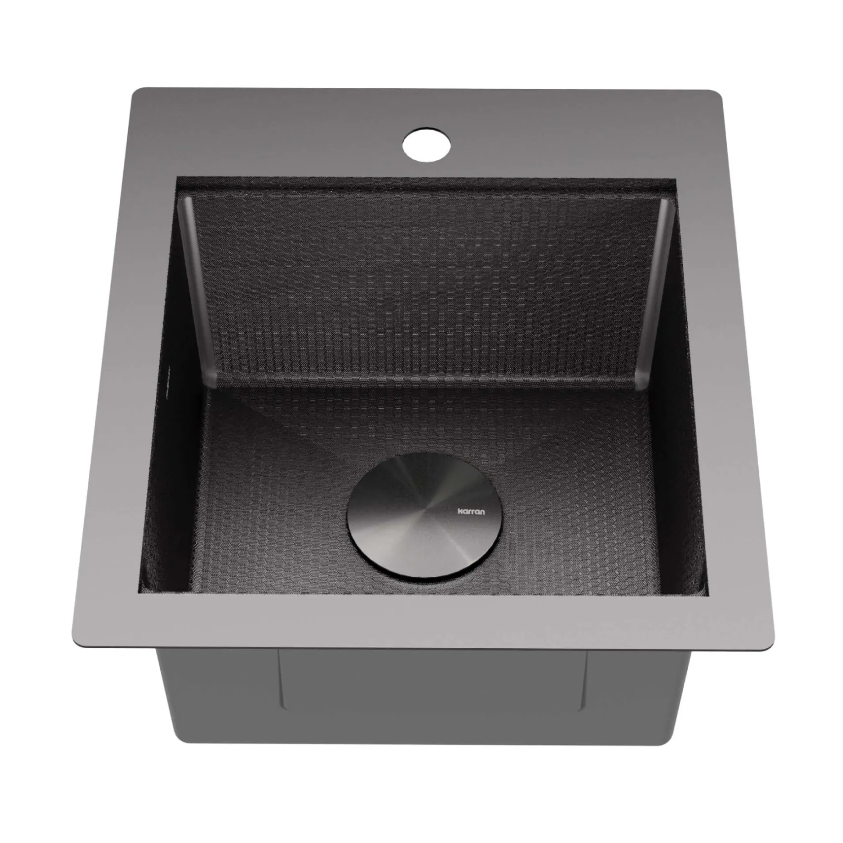 Karran Matrix 17" Drop In/Topmount Stainless Steel Workstation Kitchen Sink with Accessories, Gunmetal Grey, 16 Gauge, HST1719SBGG