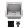 Karran Matrix 17" Drop In/Topmount Stainless Steel Workstation Kitchen Sink with Accessories, 16 Gauge, HST1719SBSS