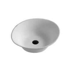Karran Quattro 20.625" x 17" Oval Vessel Acrylic Solid Surface ADA Bathroom Sink, White, QM164WH