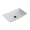 Karran Quattro 25.25" x 15.5" Rectangular Vessel Acrylic Solid Surface ADA Bathroom Sink, White, QM170WH