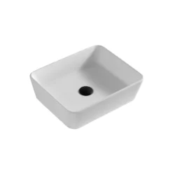 Karran Quattro 18" x 14.5" Rectangular Vessel Acrylic Solid Surface ADA Bathroom Sink, White, QM172WH