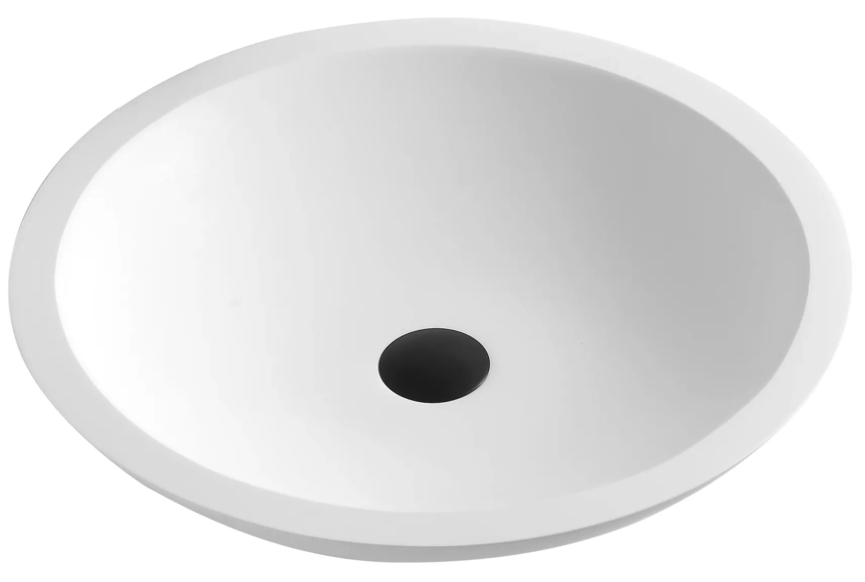 Karran Quattro 19.25" x 19.25" Round Vessel Acrylic Solid Surface ADA Bathroom Sink with Matte Black Faucet and Accessories, White, QM162WH412MB