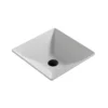 Karran Quattro 16" x 16" Square Vessel Acrylic Solid Surface ADA Bathroom Sink, White, QM178WH
