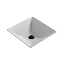 Karran Quattro 16" x 16" Square Vessel Acrylic Solid Surface ADA Bathroom Sink, White, QM178WH