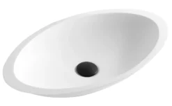 Karran Quattro Oval ADA Bathroom Vessel Sink with Matte Black Faucet and Accessories