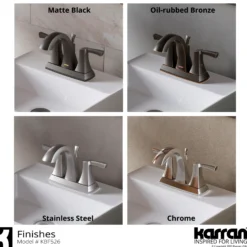 Karran Randburg 1.2 GPM Double Lever Handle Lead-free Brass ADA Bathroom Faucet, Centerset, Oil Rubbed Bronze, KBF526ORB