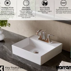 Karran Randburg 1.2 GPM Double Lever Handle Lead-free Brass ADA Bathroom Faucet, Centerset, Chrome, KBF526C