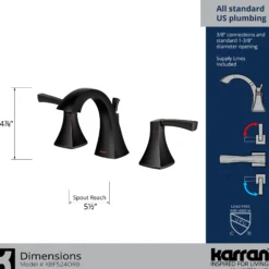 Karran Randburg 1.2 GPM Double Lever Handle Lead-free Brass ADA Bathroom Faucet, Widespread, Oil Rubbed Bronze, KBF524ORB