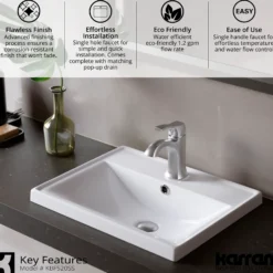 Karran Randburg 1.2 GPM Single Lever Handle Lead-free Brass ADA Bathroom Faucet, Basin, Stainless Steel, KBF520SS