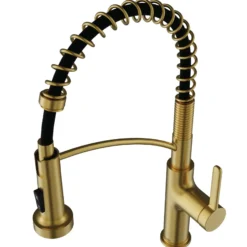 Karran Scottsdale 1.8 GPM Single Lever Lead-free Brass ADA Kitchen Faucet, Pull-Down, Spot-Free Brushed Gold, KKF740SFBG
