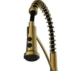 Karran Scottsdale 1.8 GPM Single Lever Lead-free Brass ADA Kitchen Faucet, Pull-Down, Spot-Free Brushed Gold, KKF740SFBG