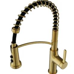 Karran Scottsdale 1.8 GPM Single Lever Lead-free Brass ADA Kitchen Faucet, Pull-Down, Spot-Free Brushed Gold, KKF740SFBG