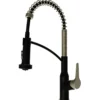 Karran Scottsdale 1.8 GPM Single Lever Handle Lead-free Brass ADA Kitchen Faucet, Pull-Down, Matte Black & Spot-Free Champagne Bronze, KKF210MBSFCB