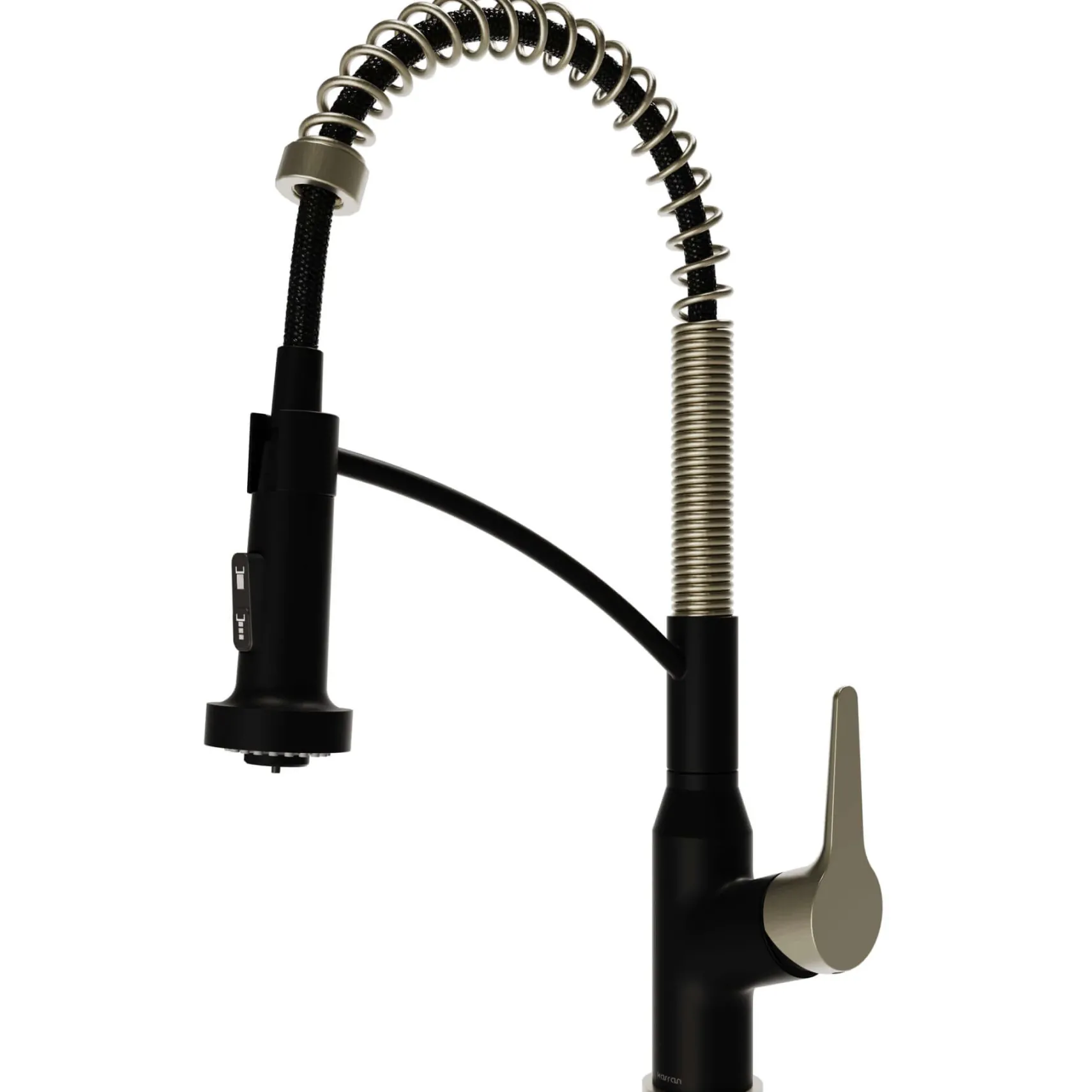 Karran Scottsdale 1.8 GPM Single Lever Handle Lead-free Brass ADA Kitchen Faucet, Pull-Down, Matte Black & Spot-Free Champagne Bronze, KKF210MBSFCB