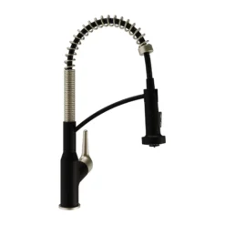 Karran Scottsdale 1.8 GPM Single Lever Handle Lead-free Brass ADA Kitchen Faucet, Pull-Down, Matte Black & Spot-Free Champagne Bronze, KKF210MBSFCB