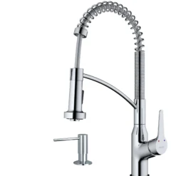 Karran Scottsdale 1.8 GPM Single Lever Handle Lead-free Brass ADA Kitchen Faucet, Pull-Down Kitchen, Chrome, KKF210SD35C