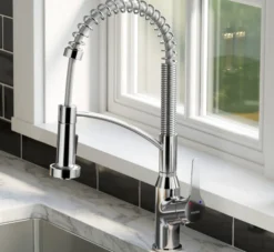 Karran Scottsdale 1.8 GPM Single Lever Handle Lead-free Brass ADA Kitchen Faucet, Pull-Down Kitchen, Chrome, KKF210SD35C