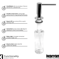 Karran Scottsdale 1.8 GPM Single Lever Handle Lead-free Brass ADA Kitchen Faucet, Pull-Down Kitchen, Chrome, KKF210SD35C