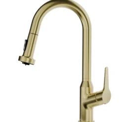 Karran Scottsdale 1.8 GPM Single Lever Handle Lead-free Brass ADA Kitchen Faucet, Pull-Down, Spot-Free Brushed Gold, KKF250SFBG