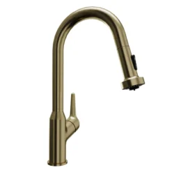 Karran Scottsdale 1.8 GPM Single Lever Handle Lead-free Brass ADA Kitchen Faucet, Pull-Down, Spot-Free Brushed Gold, KKF250SFBG