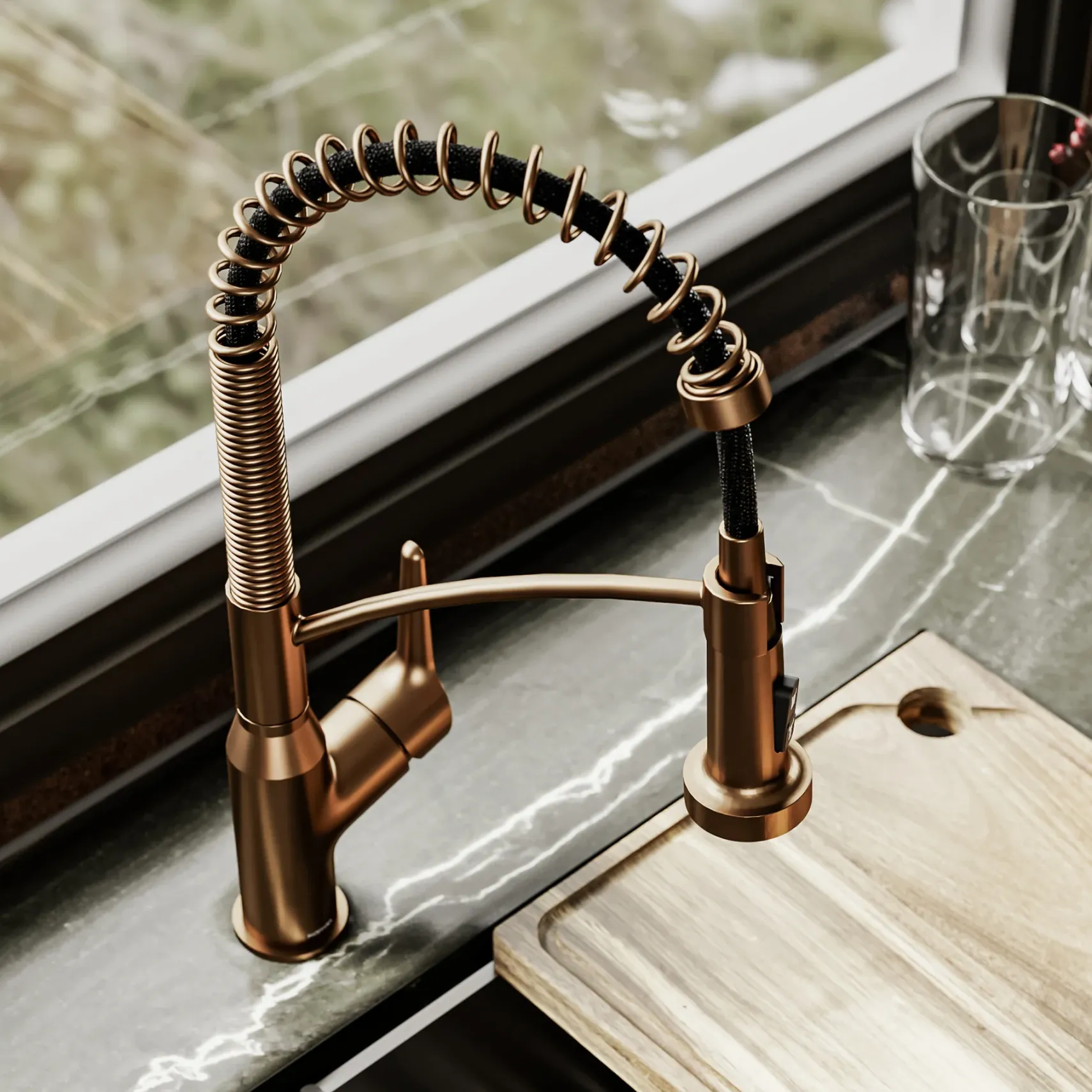 Karran Scottsdale 1.8 GPM Single Lever Handle Lead-free Brass ADA Kitchen Faucet, Pull-Down, Brushed Copper, KKF210BC