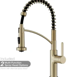 Karran Scottsdale 1.8 GPM Single Lever Lead-free Brass ADA Kitchen Faucet, Pull-Down, Spot-Free Champagne Bronze, KKF740SFCB