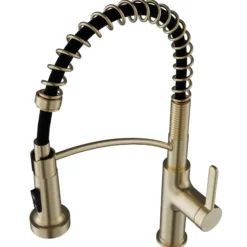 Karran Scottsdale 1.8 GPM Single Lever Lead-free Brass ADA Kitchen Faucet, Pull-Down, Spot-Free Champagne Bronze, KKF740SFCB