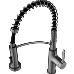 Karran Scottsdale 1.8 GPM Single Lever Lead-free Brass ADA Kitchen Faucet, Pull-Down, Spot-Free Gunmetal Grey, KKF740SFGG