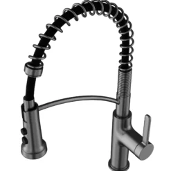 Karran Scottsdale 1.8 GPM Single Lever Lead-free Brass ADA Kitchen Faucet, Pull-Down, Spot-Free Gunmetal Grey, KKF740SFGG