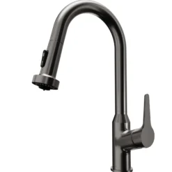 Karran Scottsdale 1.8 GPM Single Lever Handle Lead-free Brass ADA Kitchen Faucet, Pull-Down, Spot-Free Gunmetal Grey, KKF250SFGG