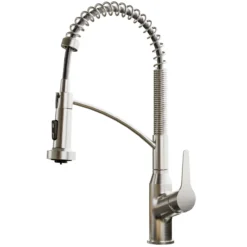 Karran Scottsdale Single Lever Handle Lead-free Brass ADA Kitchen Faucet, Pull Down, Stainless Steel, KKF210SS