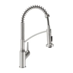 Karran Scottsdale Single Lever Handle Lead-free Brass ADA Kitchen Faucet, Pull Down, Stainless Steel, KKF210SS