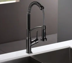 Karran Scottsdale Single Lever Handle Lead-free Brass ADA Kitchen Faucet, Pull Down, Gun Metal Grey, KKF210GG