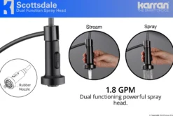 Karran Scottsdale Single Lever Handle Lead-free Brass ADA Kitchen Faucet, Pull Down, Gun Metal Grey, KKF210GG