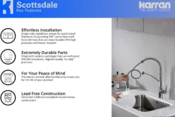 Karran Scottsdale Single Lever Handle Lead-free Brass ADA Kitchen Faucet, Pull Down, Chrome, KKF210C