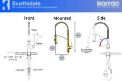 Karran Scottsdale Single Lever Handle Lead-free Brass ADA Kitchen Faucet, Pull Down, Brushed Gold, KKF210BG