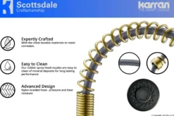 Karran Scottsdale Single Lever Handle Lead-free Brass ADA Kitchen Faucet, Pull Down, Brushed Gold, KKF210BG
