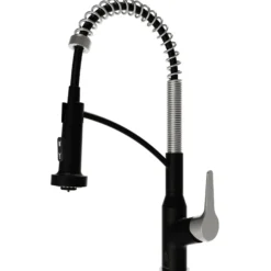 Karran Scottsdale Touchless Pull-Down Kitchen Faucet, Matte Black & Stainless Steel, Brass, KKF215MBSFSS