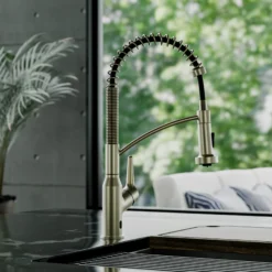 Karran Scottsdale Touchless Pull-Down Kitchen Faucet, Spot-Free Champagne Bronze, Brass, KKF215SFCB