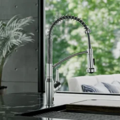 Karran Scottsdale Touchless Pull-Down Kitchen Faucet, Spot Free Stainless Steel, Brass, KKF215SFSS