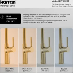 Karran Stalbridge 1.8 GPM Single Lever Lead-free Brass ADA Kitchen Faucet, Pull-Down, Spot-Free Champagne Bronze, KKF710SFCB