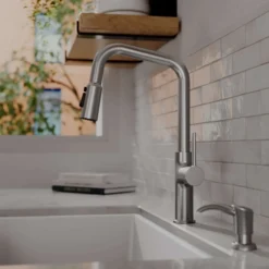 Karran Stalbridge 1.8 GPM Single Lever Lead-free Brass ADA Kitchen Faucet, Pull-Down, Spot Free Stainless Steel, KKF710SFSS