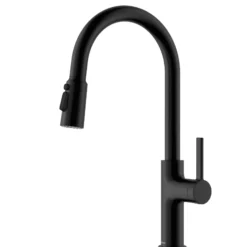 Karran Stalbridge 1.8 GPM Single Lever Lead-free Brass ADA Kitchen Faucet, Pull-Down, Matte Black, KKF720MB