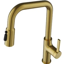 Karran Stalbridge 1.8 GPM Single Lever Lead-free Brass ADA Kitchen Faucet, Pull-Down, Spot-Free Brushed Gold, KKF710SFBG