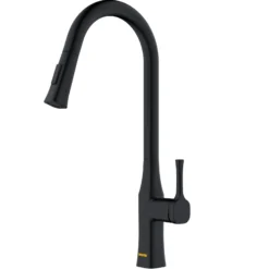 Karran Standerton 1.8 GPM Single Lever Handle Lead-free Brass ADA Kitchen Faucet, Pull-Down Kitchen, Matte Black, KKF140MB