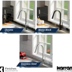 Karran Standerton 1.8 GPM Single Lever Handle Lead-free Brass ADA Kitchen Faucet, Pull-Down Kitchen, Matte Black, KKF140MB